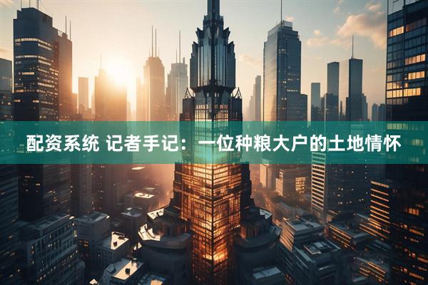 配资系统 记者手记：一位种粮大户的土地情怀